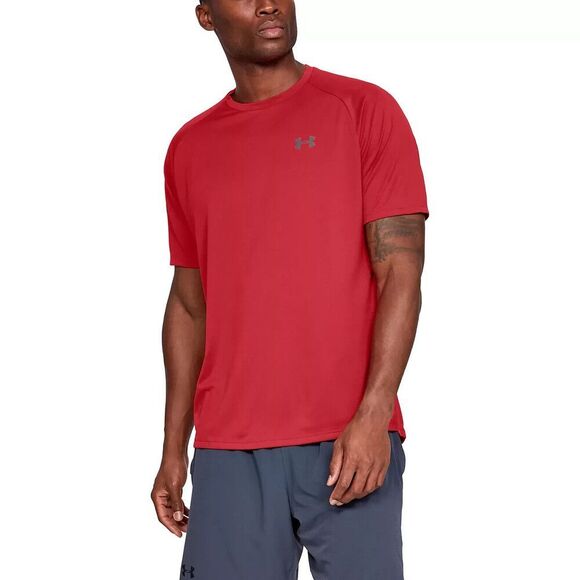 Under Armour UA Tech 2.0 1326413 T-Shirt Men's Red Polyester Short Sleeve MCWW8 - Picture 1 of 9